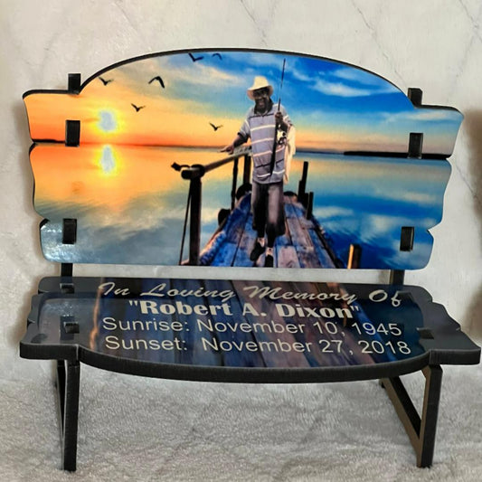 Customized Memorial Keepsake Picture Bench