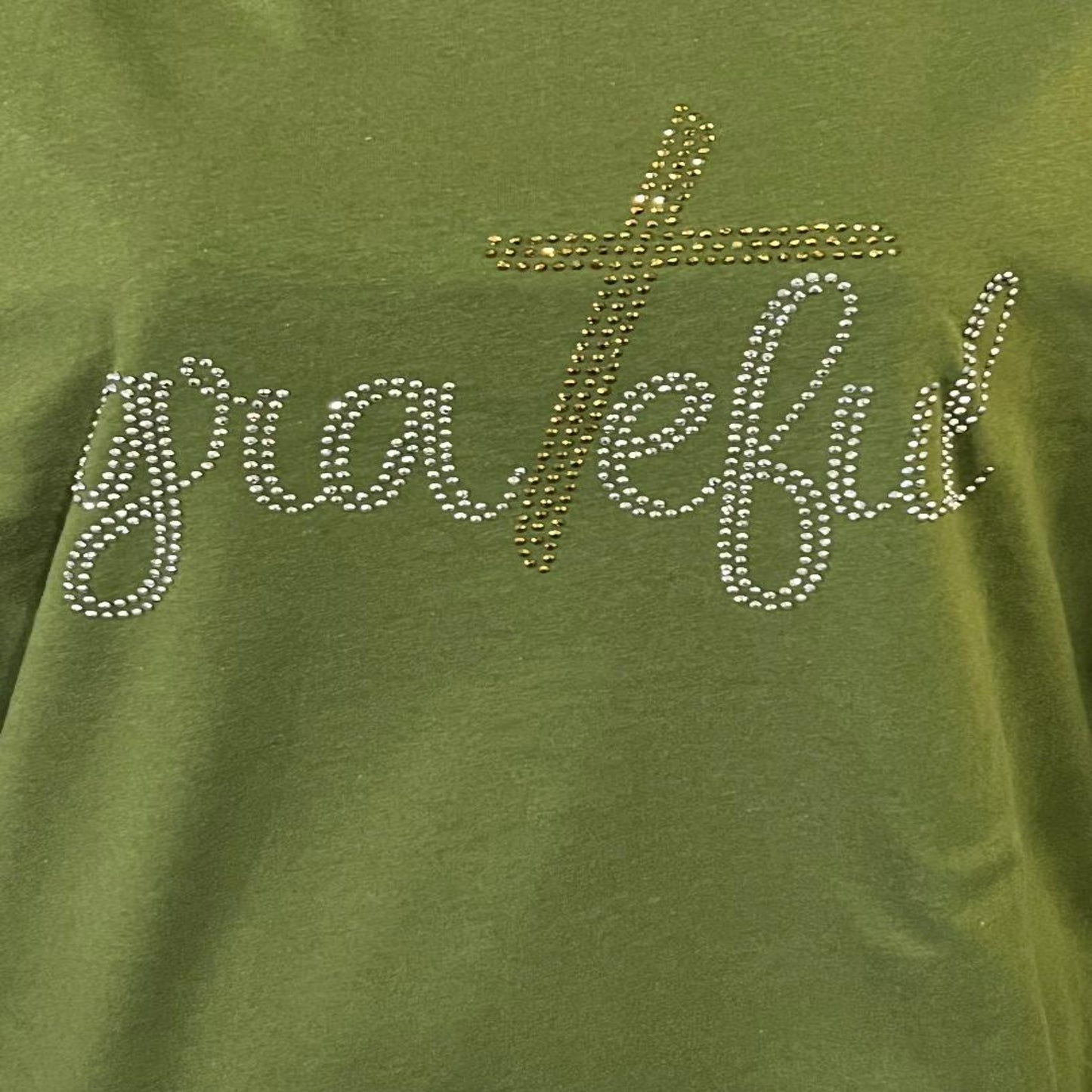 "GRATEFUL" Bling Rhinestone T-shirt